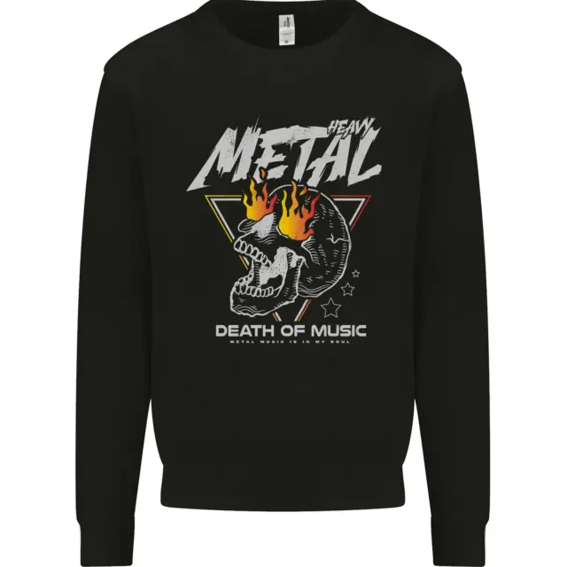 Heavy Metal Death of Music Skull Mens Sweatshirt Jumper