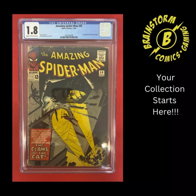 Amazing Spider-Man #30 Cgc 1.8 Ditko Cover 1St App Of The Cat Burglar Marvel 65