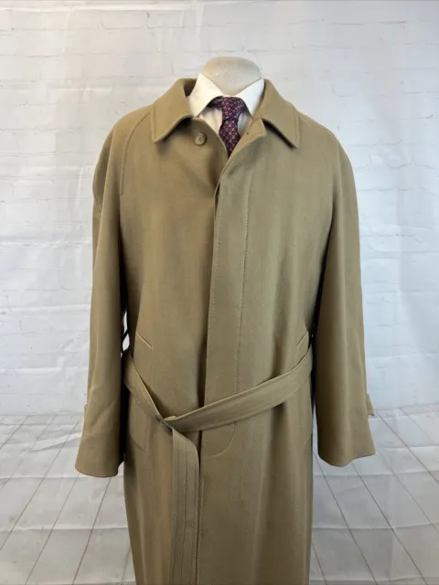 FALL/WINTER Burberry Men's Beige Subtle Stripe Wool Blend Trench Coat 44R $1,595