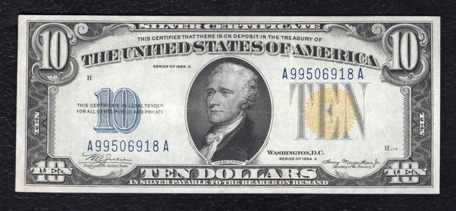 Fr. 2309 1934-A $10 Ten Dollars “North Africa” Silver Certificate Extremely Fine