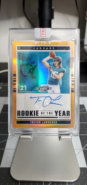 2021 Contenders Optic Trevor Lawrence RC Rookie of the Year Orange Auto 9/15