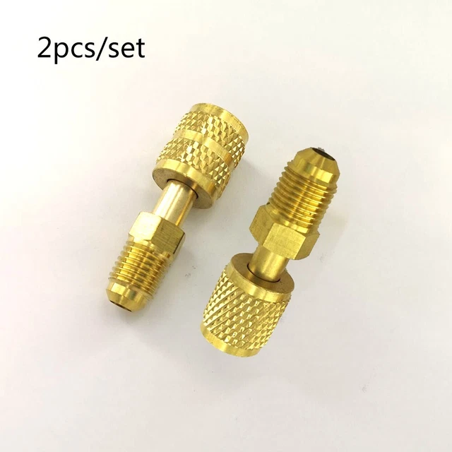 R410A Adattatore dritto girevole, confezione da 2 pezzi, R410A Mini Split Adapter 516 SAE femmina attacco rapido a 14 SAE maschio Flare per mini sistema split condizionatore d'aria HVAC
