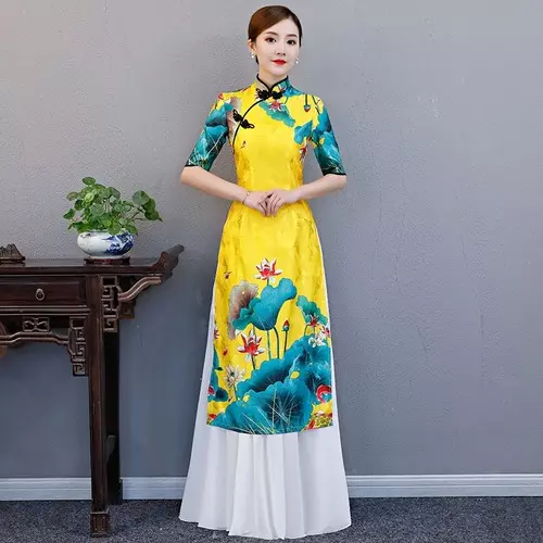 AO Dai Long Cheongsam Traditional China Party Qipao Robe Oriental  Evening Dress