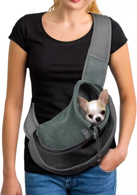 Pet Dog Cat Sling Carrier Bag Puppy Shoulder Carry Bag Hands Free Dog Papoose