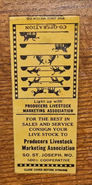 Vintage Matchbook Cover Producers Livestock Marketing Association