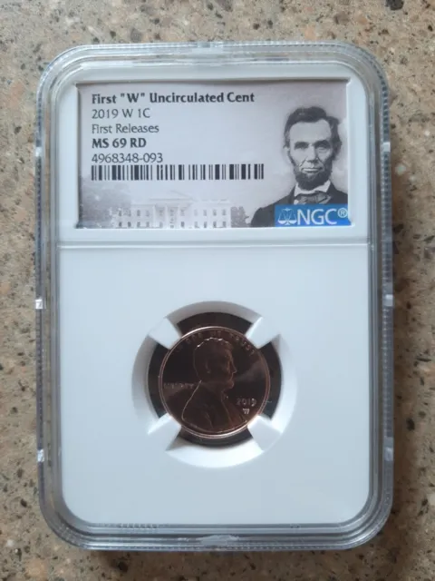 2019 w Uncirculated Lincoln Cent NGC Certified First Releases MS-69 RD
