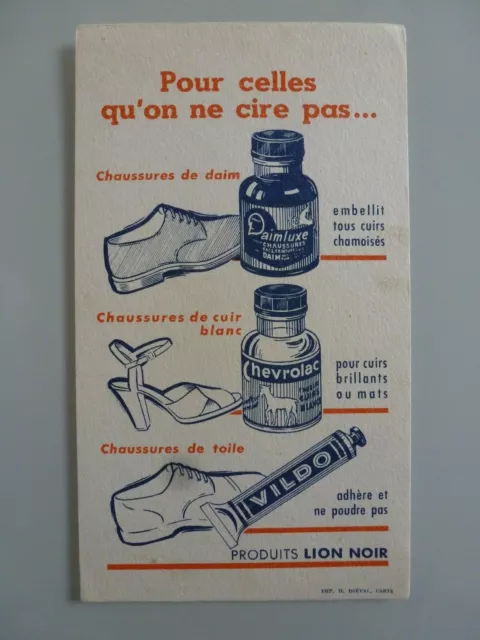 Cirage Chaussures ... Lion Noir / Buvard Publicitaire  Ancien