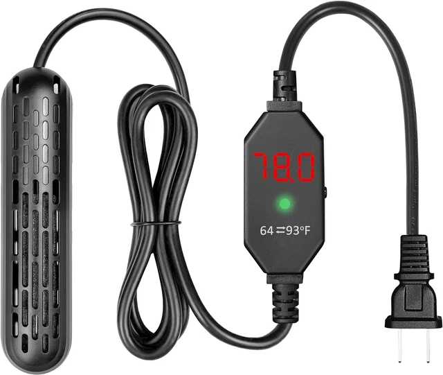 Small Aquarium Heater 25/50/100/150W with Protective Cover, Mini Fish Tank Heate