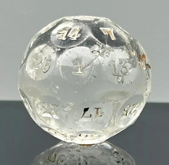 ART DECO 1930S Czech Fortune Telling Game 32 Side Crystal Ball * Dice