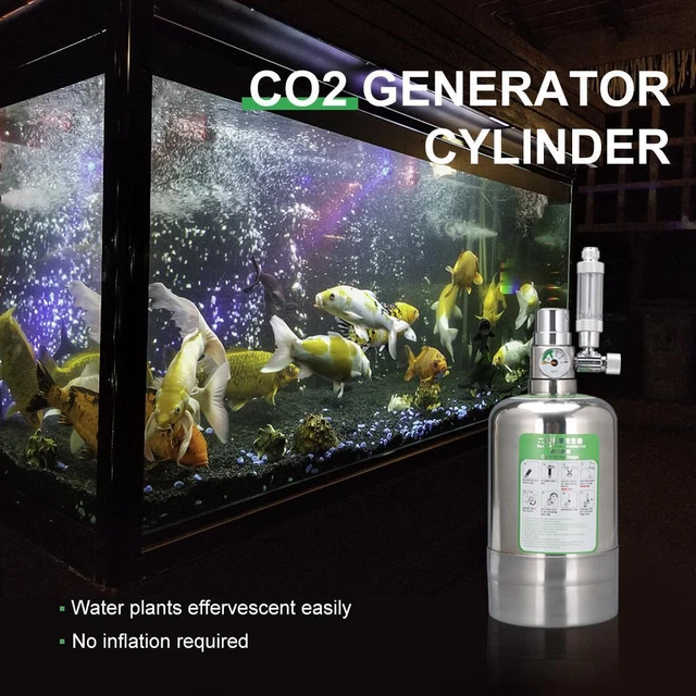 1L CARBON DIOXIDE Reactor Aquarium DIY CO2 Cylinder Generator System