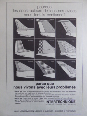 1/1974 PUB MESSIER HISPANO CONCORDE POTEZ MIRAGE F1 FALCON 20 AIRBUS FRENCH AD 