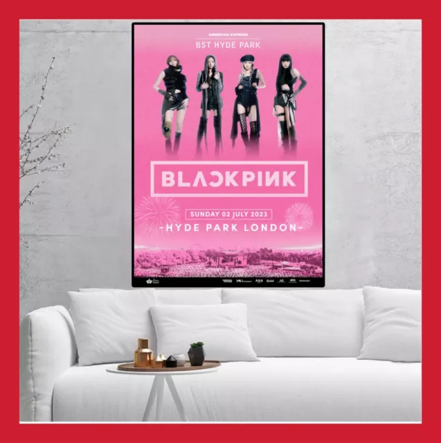 Repro Affiche Toile Coton Poster Photo Concert Blackpink Festival Londres 2023