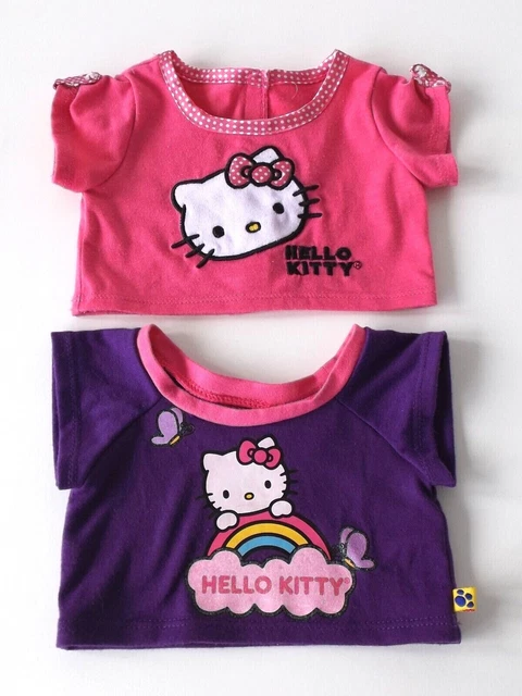 Build a Bear - Abiti per ragazze - Top Hello Kitty - rosa macchia e viola arcobaleno