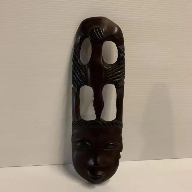 Vintage Wooden Hand Carved Mask Wall Hanging