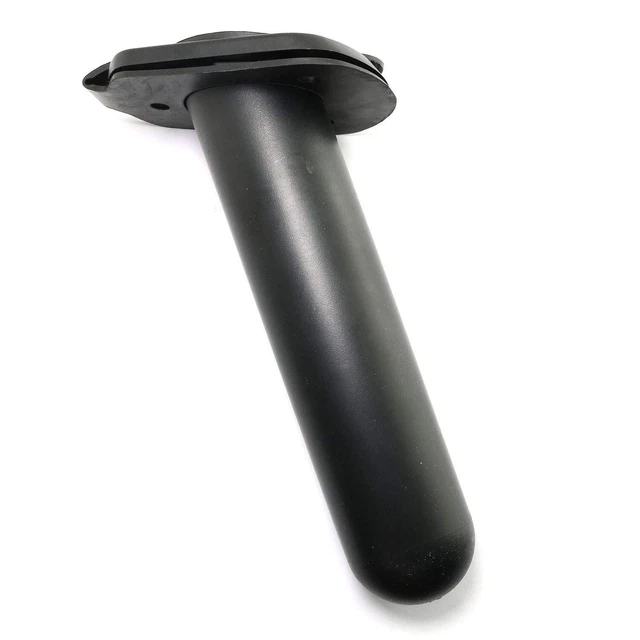1PC Plastic Flush Mount Fishing Rod Holder with Cap Cover Gasket, Black