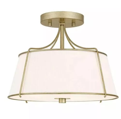 Home Decorators Coll. Charleston Park 13" 3-Light Brushed Gold Semi-Flush Mount