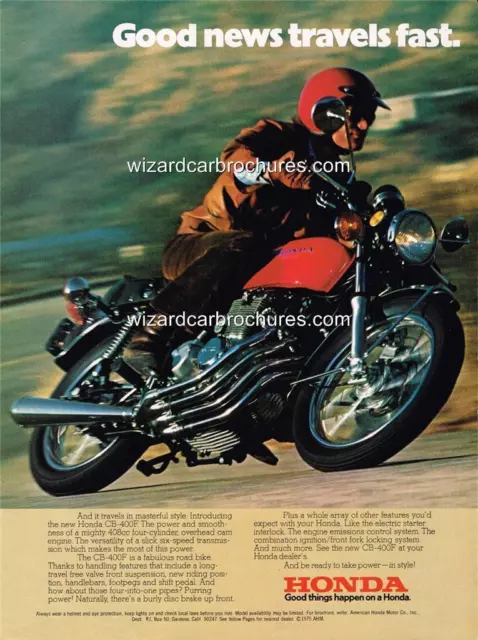 1975 Honda Cb 400F Four Usa Motorcycle A3 Poster Ad Advert Advertisement