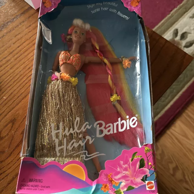 Vintage 1996 Mattel Hula Hair Barbie Doll # 17047 RARE brand new in box