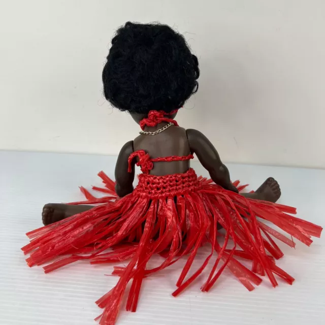 Vintage 1960s Palitoy Black Girl Doll Made in England Vinyl 35cm / 14" Red Skirt 3