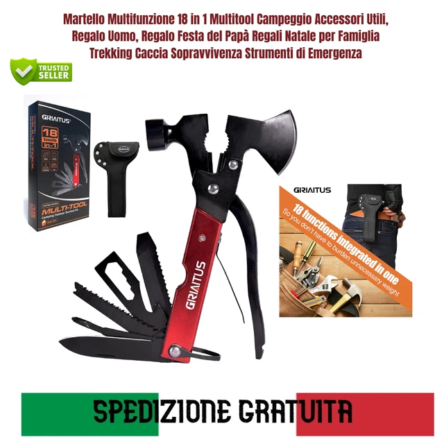 Regalo Uomo, Idee Regalo Di Compleanno Per Lui/Papà, Zune Lotoo 14 In 1 Multitool Gadget Utili, Multiuso Campeggio Accessori, Regali Per Lui, Regalo Natale Uomo, Regalo Festa Del Papà, Bianco - Foto 9