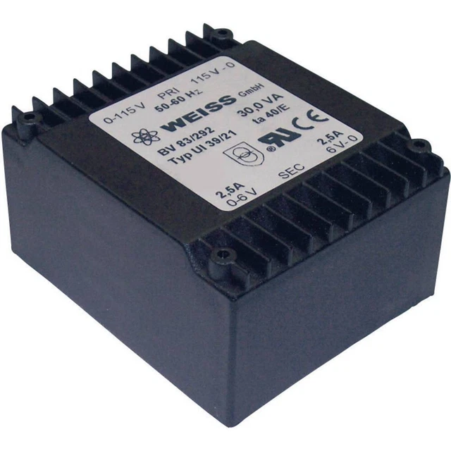 Weiss Elektrotechnik 83/296 Trasformatore per PCB 2 x 115 V 2 x 15 V/AC 30 VA