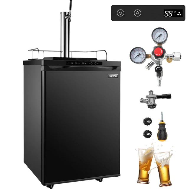 VEVOR FULL SIZE Kegerator Beer Dispenser Refrigerator Black Fridge