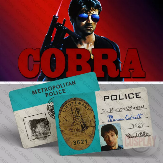 COBRA Lt. Marion Cobretti Police ID Card | Sylvester Stallone | Cosplay ID Cards