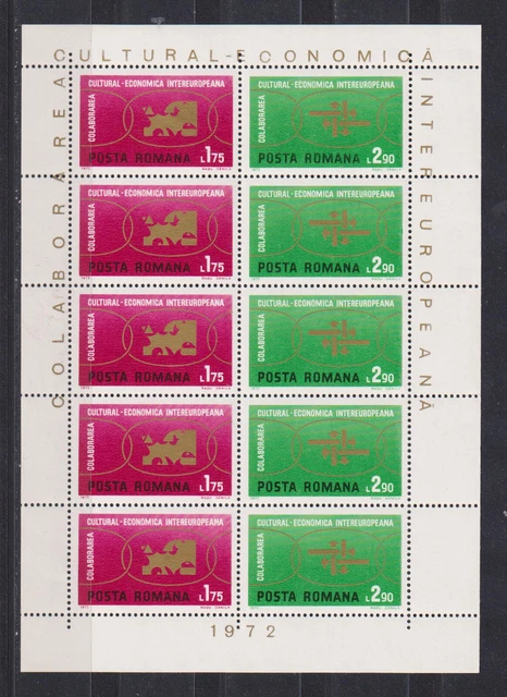 Rumänien 1972: Mi. Nr. 3020-21 Kleinbogen postfrisch