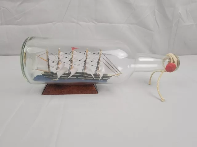 Ship In A Bottle White Sailboat Coastal Nautical Decor Ship In A Bottle White Sailboat Coastal Nautical Decor