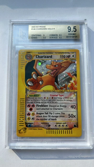 Crystal Charizard Skyridge Holo 146/144 Graded 9.5 BGS PSA Pokemon Card TCG Mint