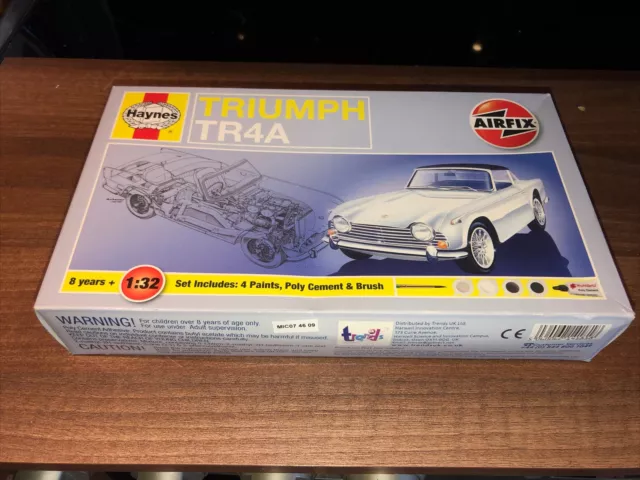 Vintage Originalausgabe Airfix Triumph TR4A Modellbausatz - Neu versiegelter Inhalt