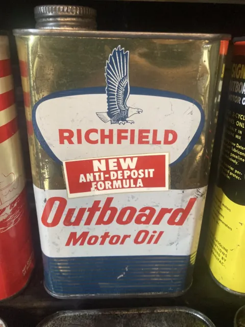 1950’s - Richfield Outboard Motor Oil Can - 1 Quart