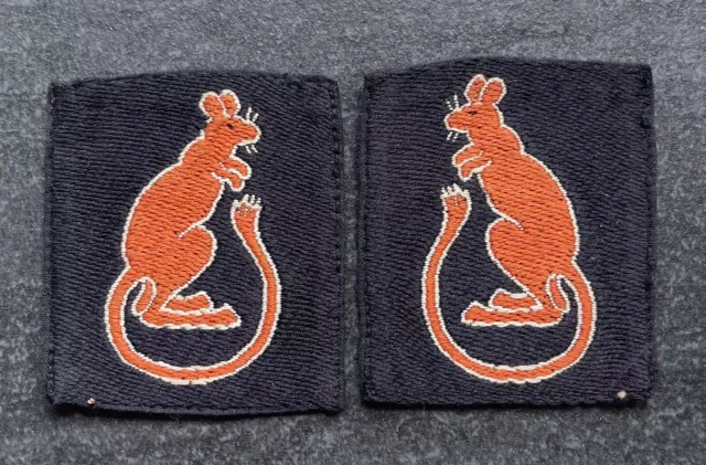 WW2 7th Armoured Division Original Formation Signs Cloth Badges