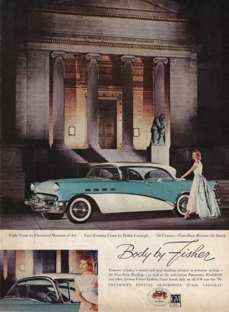 Body by Fisher - 1956 Buick Riviera Century  1955 Magazine Print Ad