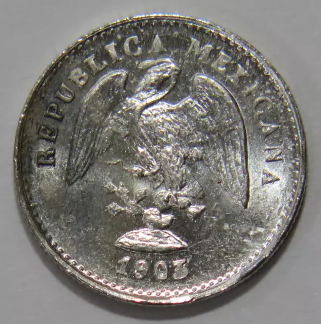 Mexico 5 Centavos 1903 Mo M Eagle Snake Mexicanos Silver World Coin Toned 🌈⭐🌈