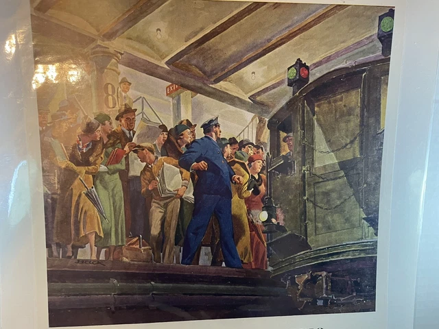 Edison Storage Batter Print Ad Subway car Trusting souls Police New York 1936