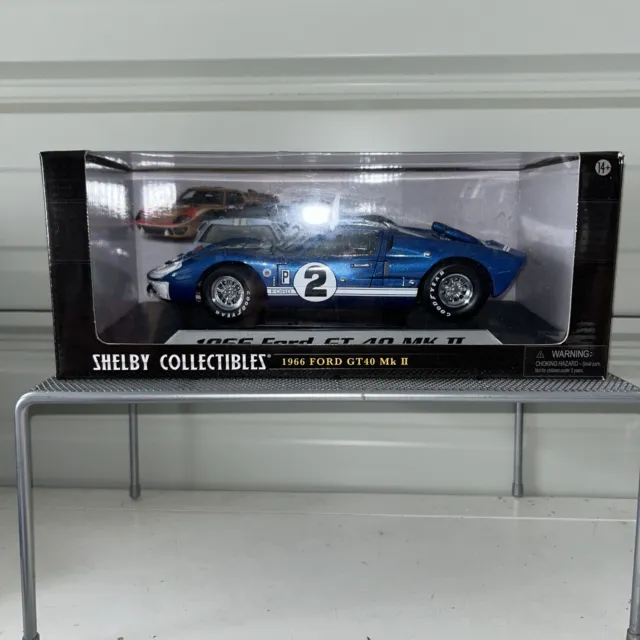Shelby Collectibles 1:18 1966 Ford GT 40 MKII #2 (Blue)  Diecast Model