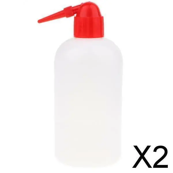 2x Sicherheitswaschflasche Quetschflasche mit schmalem Mund 500 ml rot