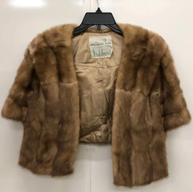 Wincrest Furs Women's Vintage Brown Fur Shawl Unsized