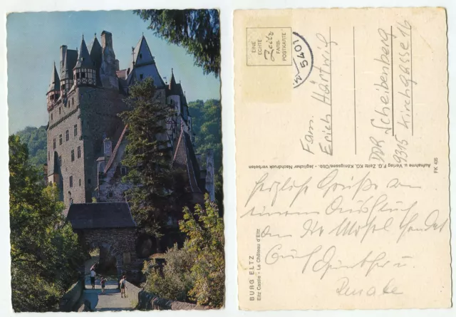 14270 - Eltz Castle - postcard, ran to Scheibenberg, GDR