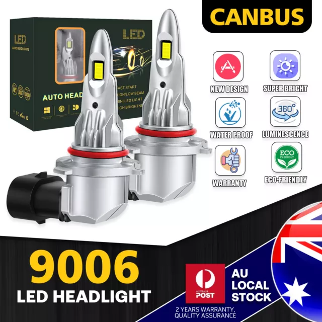 Canbus 9006/HB4 LED 6500K White Headlight Bulbs Kit High Low Beam Replace White