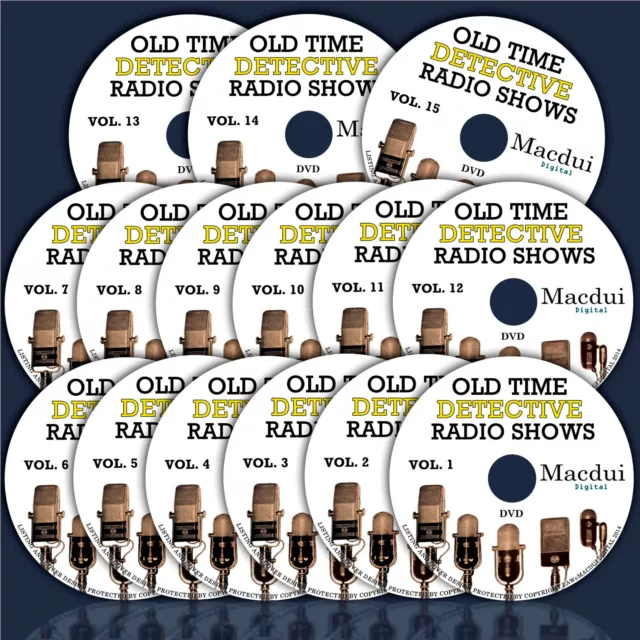 Old Time Detective Radio Shows – 6385 Mp3 on 15 DVD Mystery/Crime 2600 Hours OTR