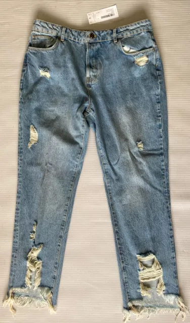 BNWT Women's Ripped / Distressed Hem Jeans by Karen Millen : Size 14