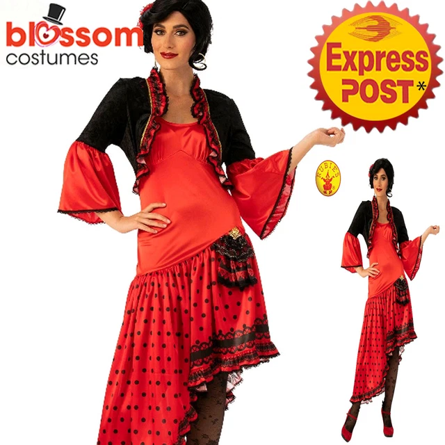 CA1164 Senorita Dancer Costume Mexican Spanish Flamenco Showgirl Can Can Dress