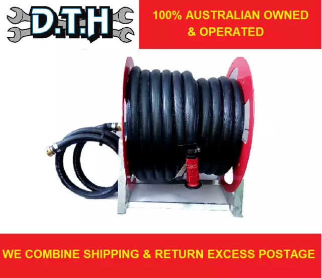 D.t.h Fire Fighting Hose Reel Kit Black 1' (25Mm) X 36M & 100 L/Min Nz Nozzle