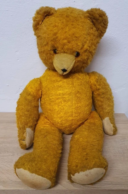 Joli ours en peluche ancien 62 cm excellent état vintage original rareté