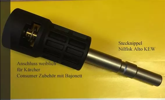 Bajonett Adapter für  Nilfisk Alto  Pistole  für Kärcher Consumer Zubehör