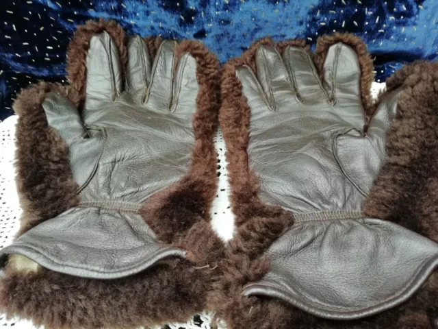 Vintage 1970's St Michaels Brown Fluffy Gorilla Gloves Size 7