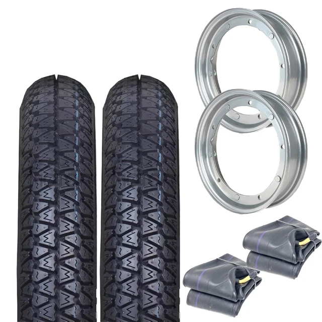 Deestone 3.00-10 Complete Wheel With Tire & Inner Tube For Vespa 50 PK XL2 Automatic
