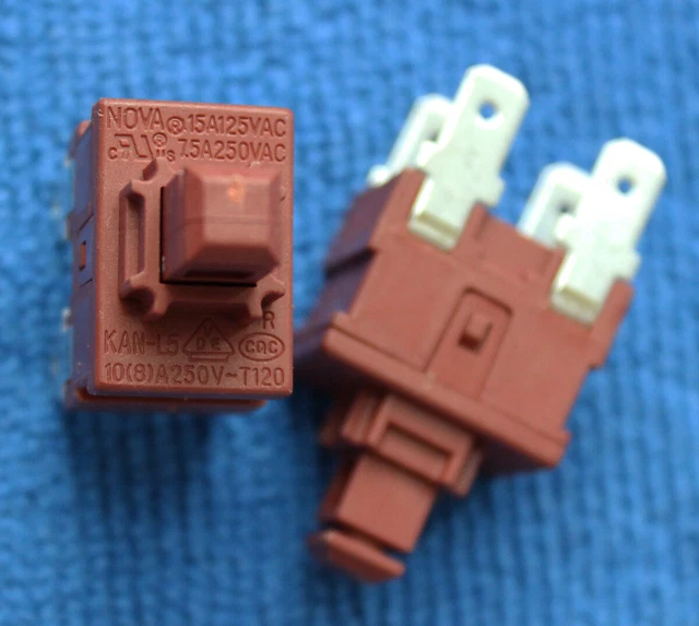 2 Interrupteurs à Bouton-poussoir Autobloquants à 4 Broches Avec Anneau